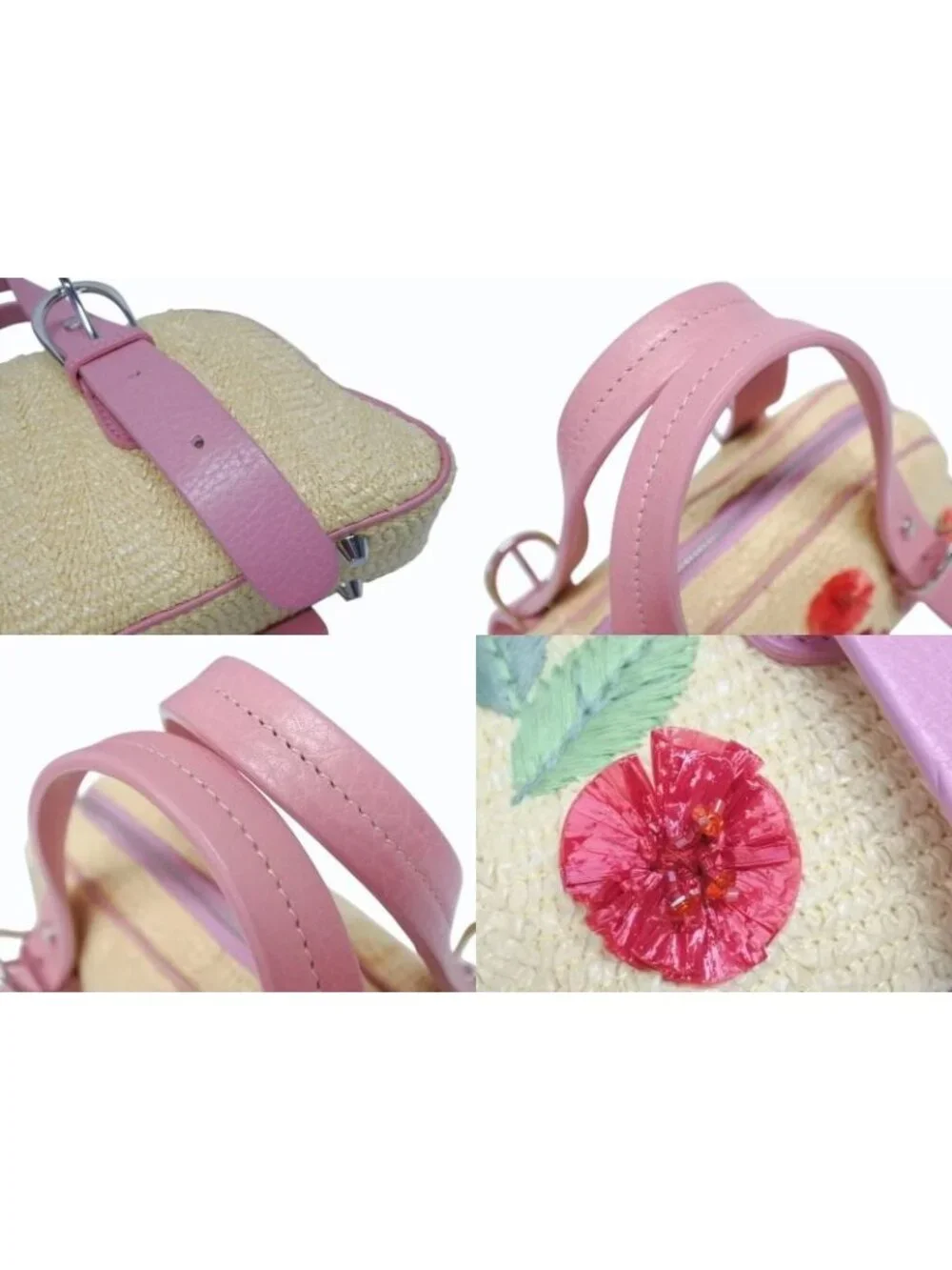 Dior Galliano Era Limited Edition Mini Boston Bag Embroidery Bijou Beige Straw